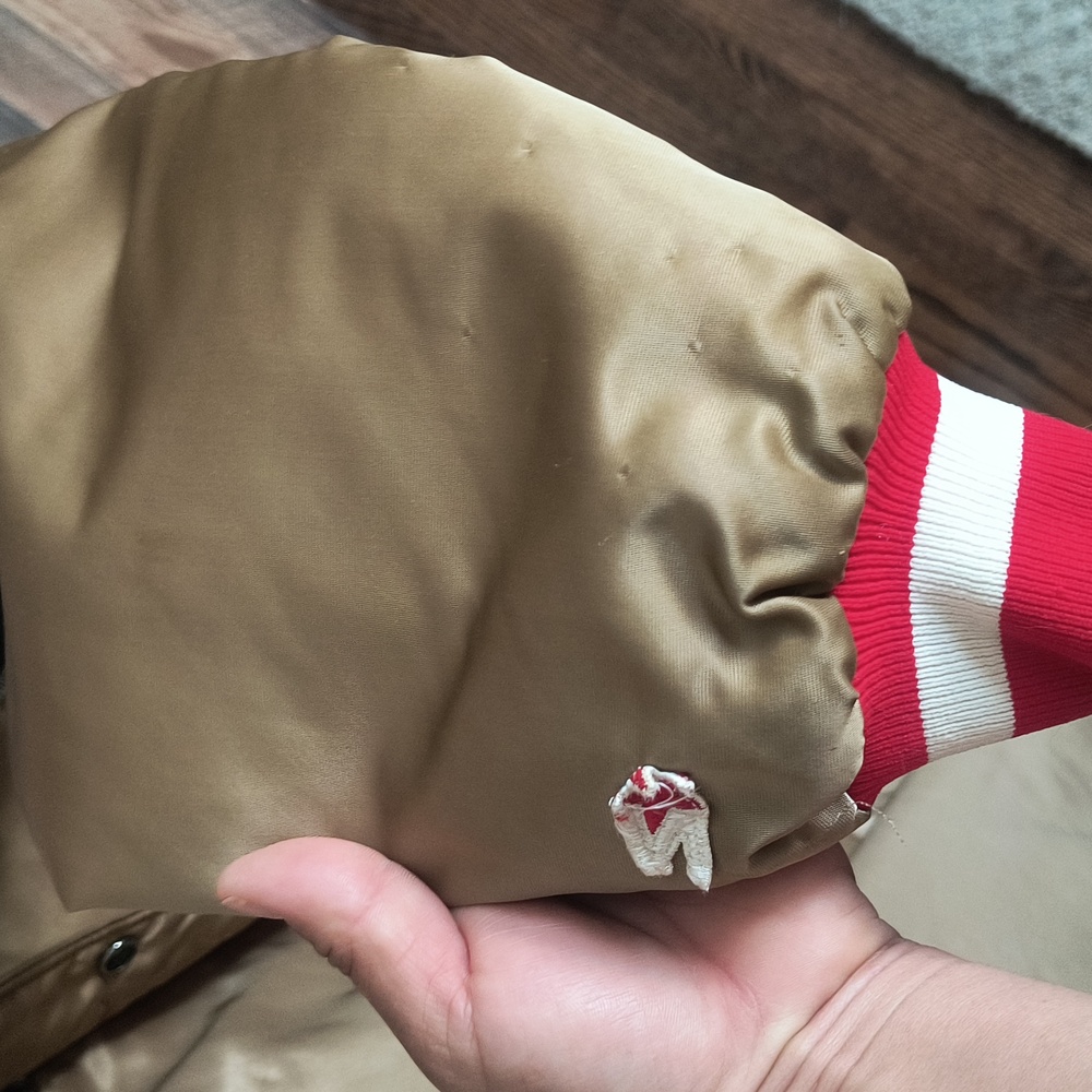 VTG NFL Super Bowl 19 Champions San Francisco 49ers Gold Bomber Starter Jacket - Picture 13 of 17